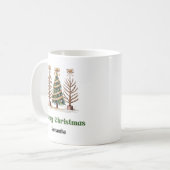 Modern Leopard Christmas Trees Personalized Mug コーヒーマグカップ (正面左)