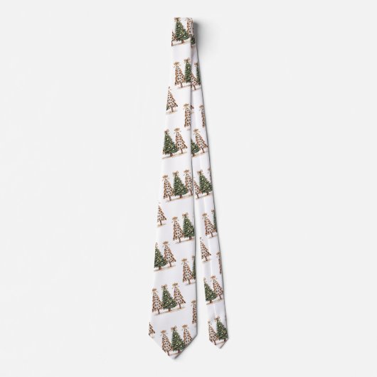 Modern leopard pattern Christmas minimalist style  ネクタイ (正面)