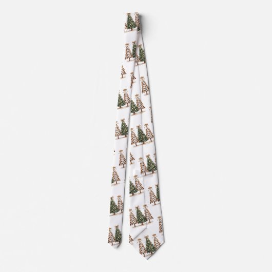 Modern leopard pattern Christmas minimalist style  ネクタイ (裏面)