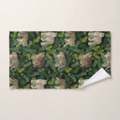 Modern Leopards Tigers Jungle Plants Black Design バスタオルセット (ハンドタオル)