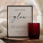 Modern Let Love Glow Wedding Sign ポスター