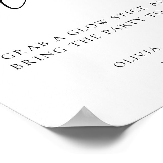 Modern Let Love Glow Wedding Sign ポスター (角)