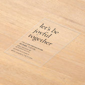 Modern “Let’s Be Joyful Together” Christmas アクリル招待状 (レイダウン)