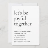 Modern Let’s Be Joyful Together Christmas Dinner 招待状 (正面)