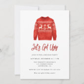 Modern Lets Get Ugly Christmas Ugly Sweater Party 招待状 (正面)