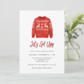 Modern Lets Get Ugly Christmas Ugly Sweater Party 招待状 (スタンド正面)