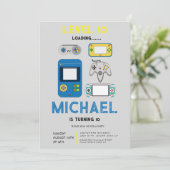 Modern level 10 Video Game Birthday Party  招待状 (スタンド正面)