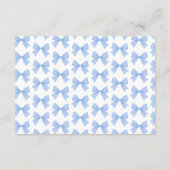 Modern Light Blue Coquette Bow Advice and Wishes エンクロージャーカード (裏面)