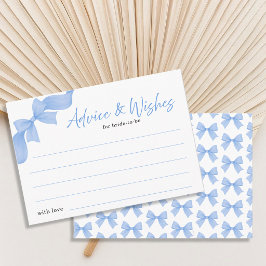 Modern Light Blue Coquette Bow Advice and Wishes エンクロージャーカード