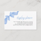 Modern Light Blue Coquette Bow Display Shower エンクロージャーカード (正面)