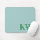 Modern Light Blue Monogram Initials Personalized マウスパッド (マウス)