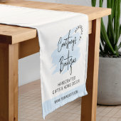 Modern Light Blue Watercolor Business Craft Show ショートテーブルランナー