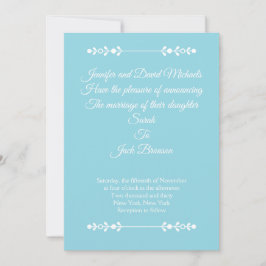 Modern Light Blue & White Wedding invitation 招待状