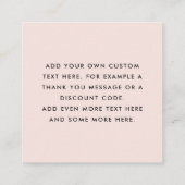 Modern light blush pink business thank you insert スクエア名刺 (裏面)