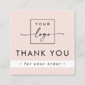 Modern light blush pink business thank you insert スクエア名刺 (正面)