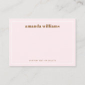 Modern light blush pink name & text mini notecard 名刺 (正面)