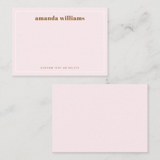 Modern light blush pink name & text mini notecard 名刺 (正面/裏面)