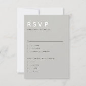 Modern Light Grey Editorial All Caps RSVP Card (正面)