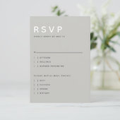 Modern Light Grey Editorial All Caps RSVP Card (スタンド正面)