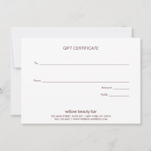  Modern light pink hair stylist  Gift Certificate (裏面)
