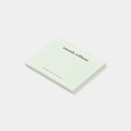 Modern light sage green custom name and text ポストイット (アングル)
