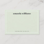 Modern light sage green name & text mini notecard 名刺 (正面)