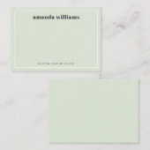 Modern light sage green name & text mini notecard 名刺 (正面/裏面)