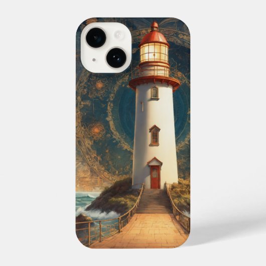 Modern Lighthouse Art Mobile Case for All Phones iPhoneケース (裏面)