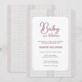 Modern Lilac Botanical Baby Shower invitation 招待状 (正面/裏面)