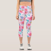 modern lilac-pink and light blue pastel カプリレギンス (正面)