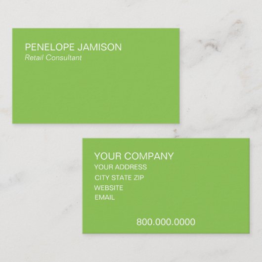 Modern Lime Green  名刺 (正面/裏面)