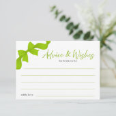 Modern Lime Green Coquette Bow Advice and Wishes エンクロージャーカード (スタンド正面)
