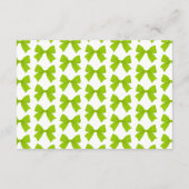 Modern Lime Green Coquette Bow Advice and Wishes エンクロージャーカード (裏面)