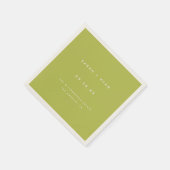 Modern Lime Green Custom Wedding Names スタンダードカクテルナプキン (角)