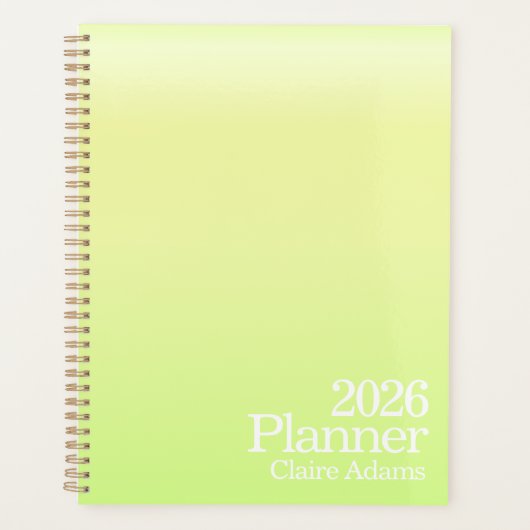 Modern Lime Green Ombre Planner プランナー手帳 (正面)