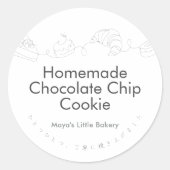 Modern Line Art Bakery Product Name ラウンドシール (正面)