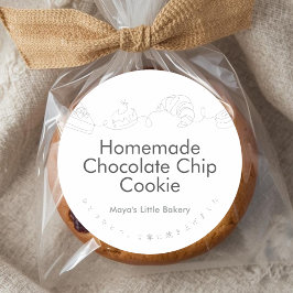 Modern Line Art Bakery Product Name ラウンドシール