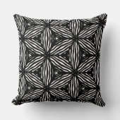 modern line art black and white pattern クッション (正面)