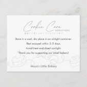 Modern Line Art Cookie Care Instructions サンキューカード (正面)