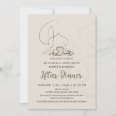 Modern Line Art Mosque Iftar Dinner Invitation 招待状 (正面)