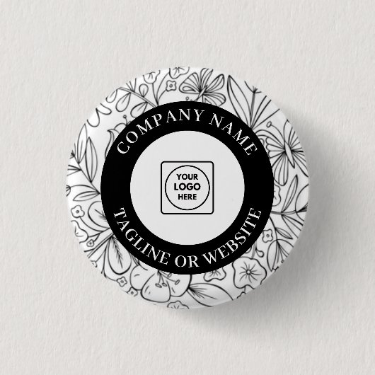 Modern Line Artwork Logo with Editable Text Design 缶バッジ (正面)