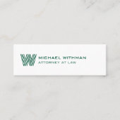 MODERN LINE MONOGRAM  BUSINESS LOGO  スキニー名刺 (正面)