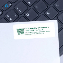 MODERN LINE MONOGRAM CORPORATE LAWYER ACCOUNTANT ラベル