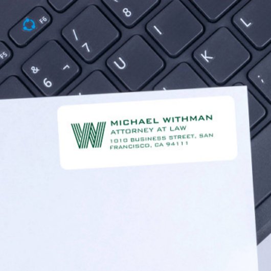 MODERN LINE MONOGRAM CORPORATE LAWYER ACCOUNTANT ラベル