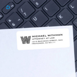 MODERN LINE MONOGRAM CORPORATE LAWYER ACCOUNTANT ラベル