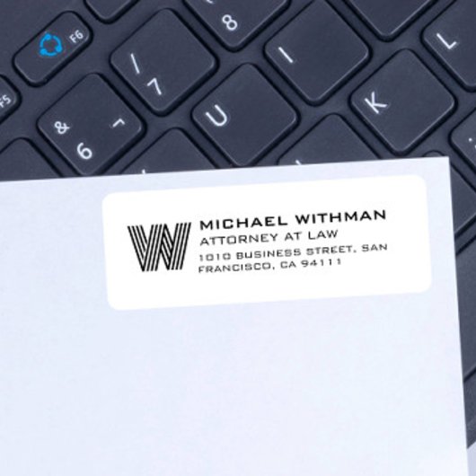 MODERN LINE MONOGRAM CORPORATE LAWYER ACCOUNTANT ラベル