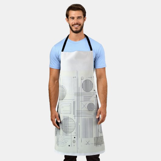 Modern Linear Geometry Apron エプロン (着用した状態)