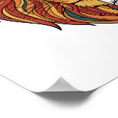 Modern Lion Head Half Color Half Sketch poster ポスター (角)