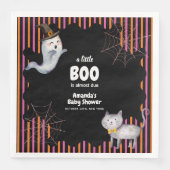 Modern Little Boo Ghost Cat Baby Shower  (正面)