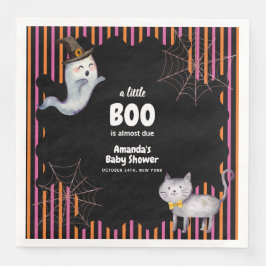 Modern Little Boo Ghost Cat Baby Shower 